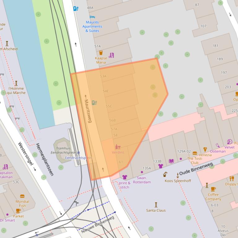 Kaart van postcodegebied 3012JX.