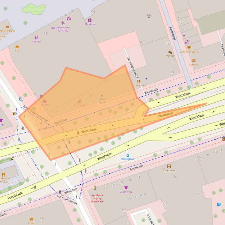 Kaart van postcodegebied 3012KD.