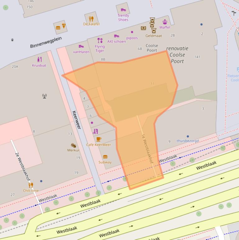 Kaart van postcodegebied 3012KR.