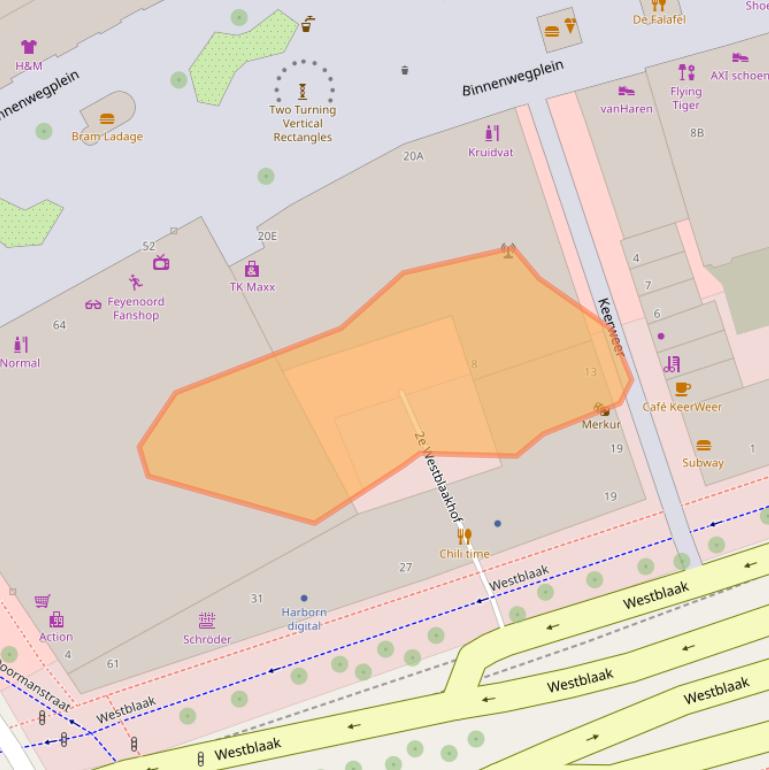 Kaart van postcodegebied 3012KS.