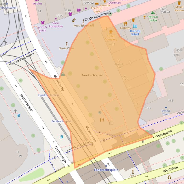 Kaart van postcodegebied 3012LA.