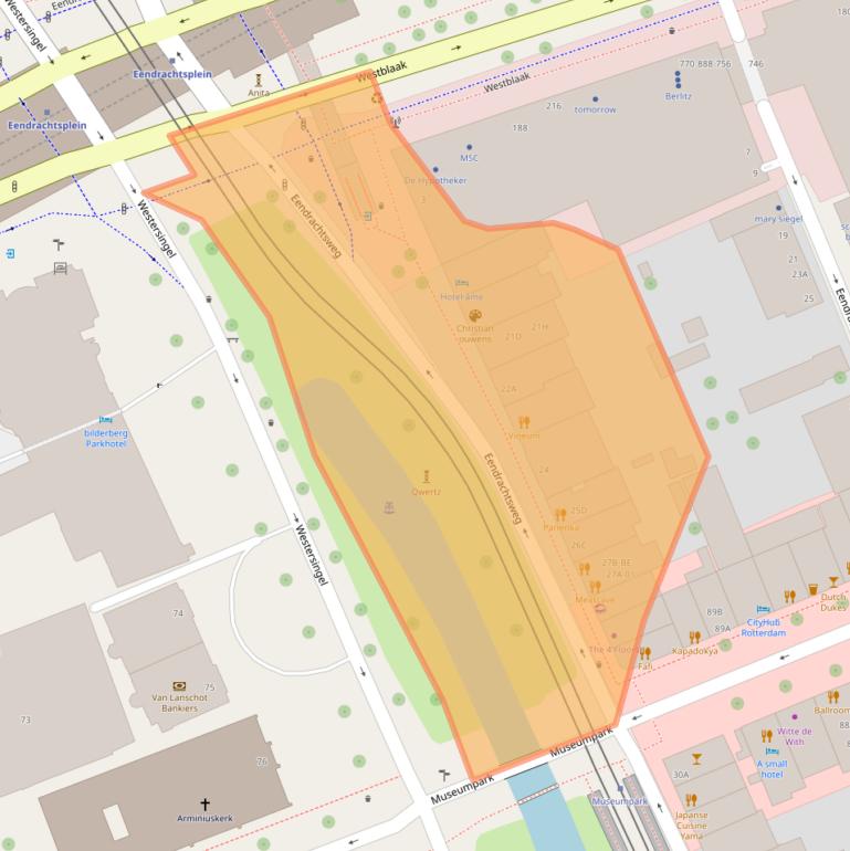 Kaart van postcodegebied 3012LB.