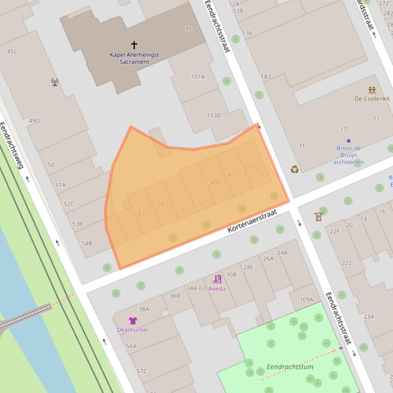 Kaart van postcodegebied 3012VC.