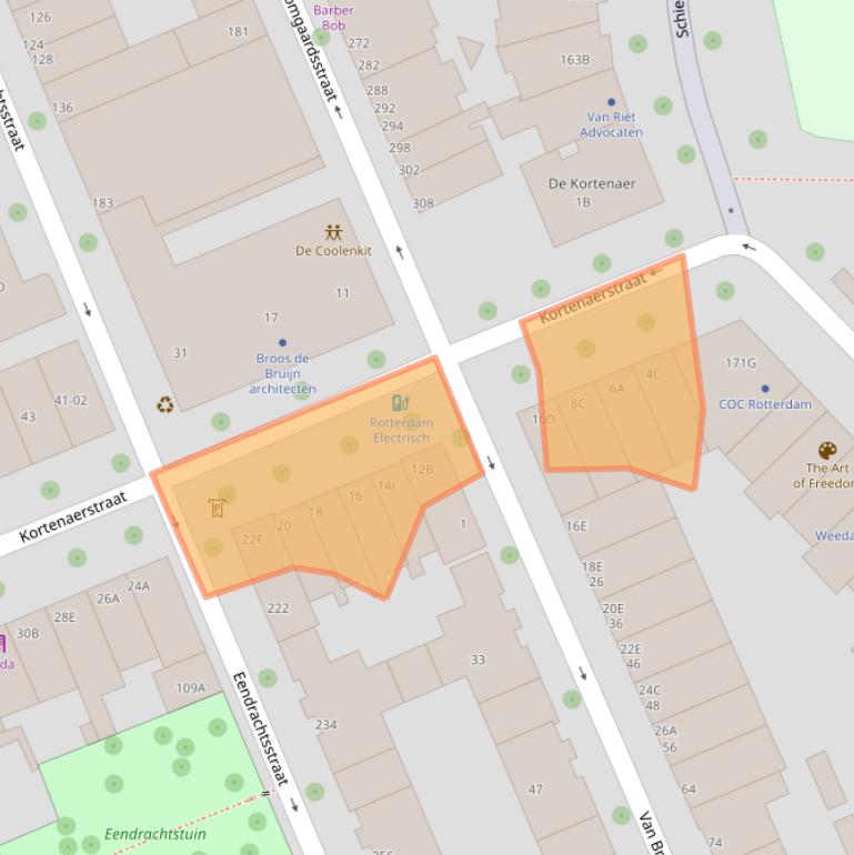 Kaart van postcodegebied 3012VD.