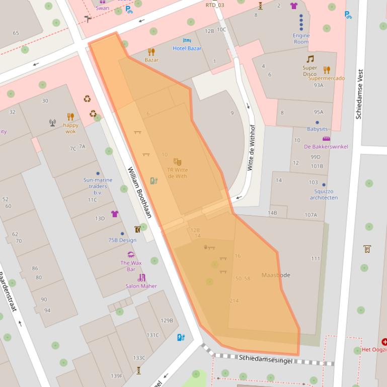 Kaart van postcodegebied 3012VJ.