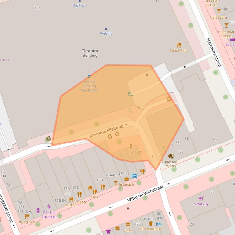 Kaart van postcodegebied 3012VM.