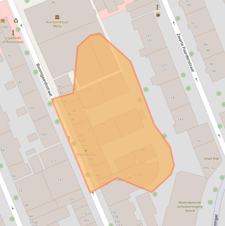 Kaart van postcodegebied 3012XE.