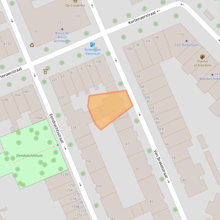 Kaart van postcodegebied 3012XV.