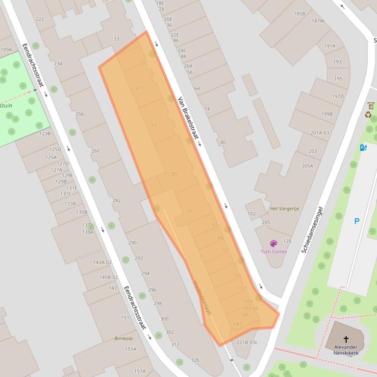 Kaart van postcodegebied 3012XW.