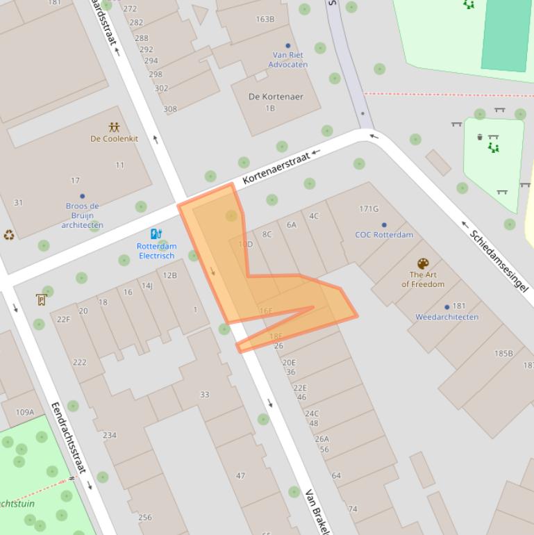 Kaart van postcodegebied 3012XX.