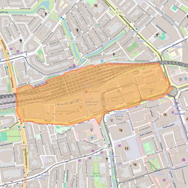 Kaart van postcodegebied 3013.