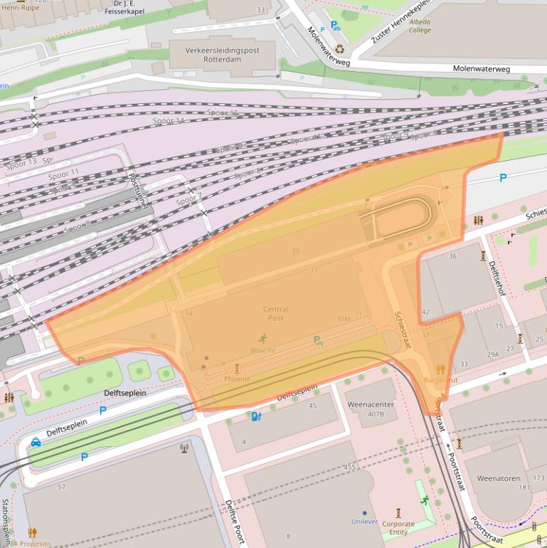 Kaart van postcodegebied 3013AA.