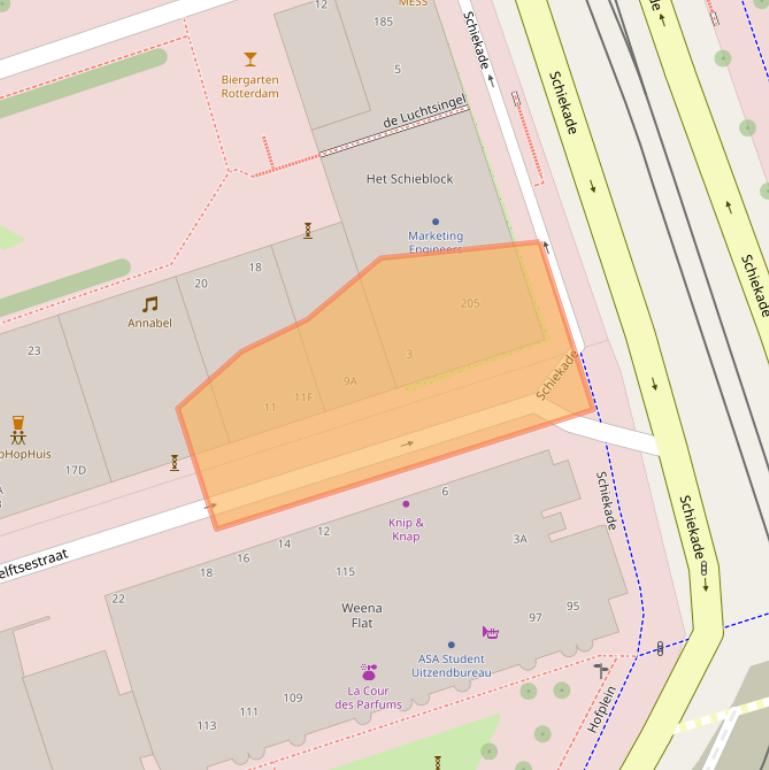 Kaart van postcodegebied 3013AB.