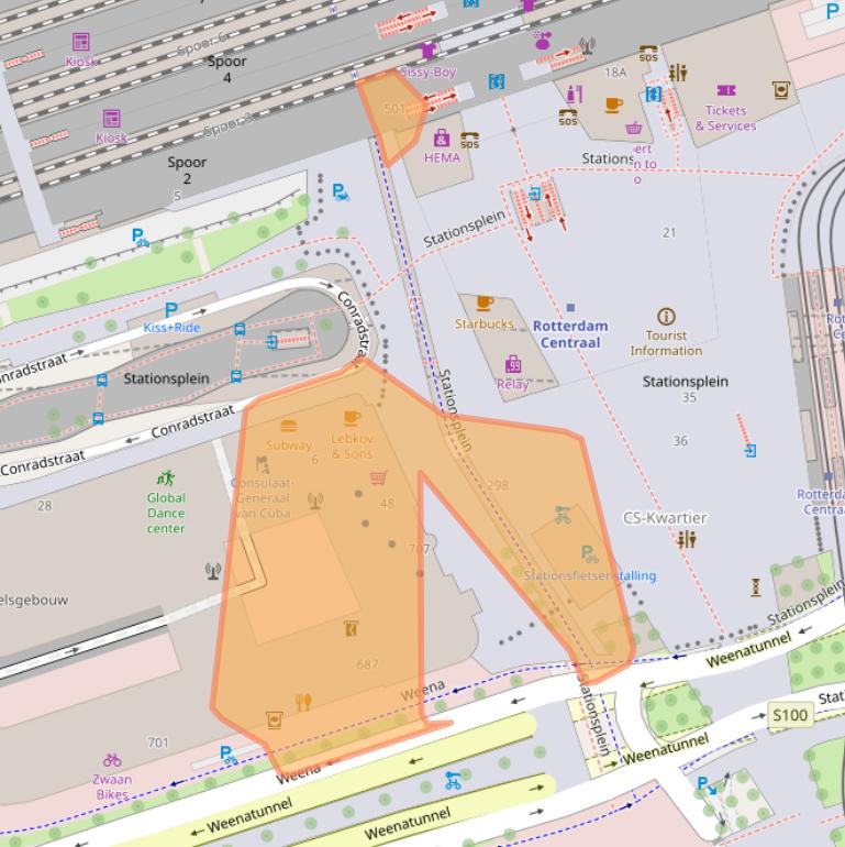 Kaart van postcodegebied 3013AK.