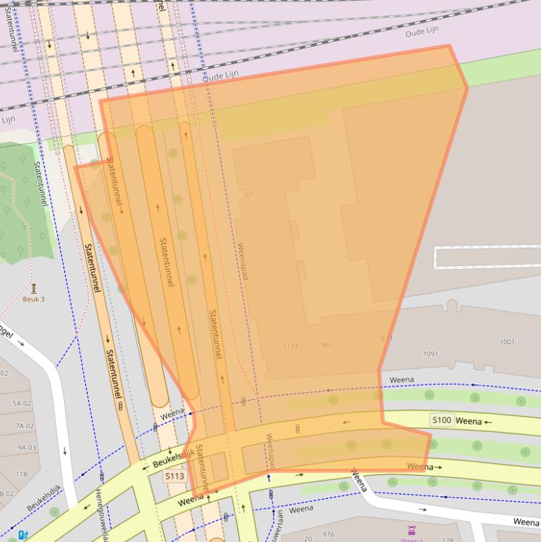 Kaart van postcodegebied 3013AS.