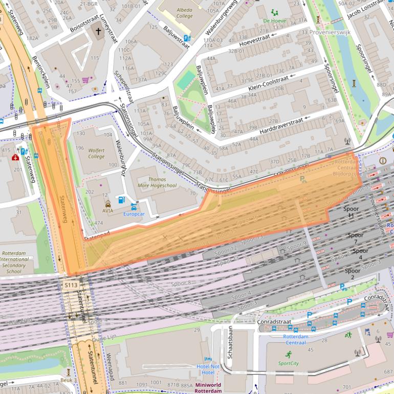 Kaart van postcodegebied 3013HA.