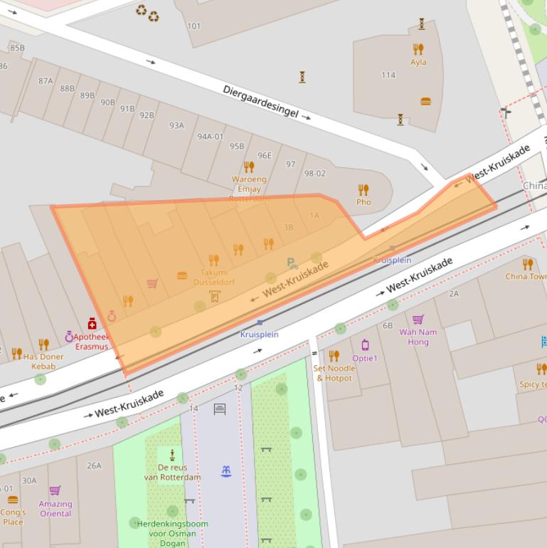 Kaart van postcodegebied 3014AJ.