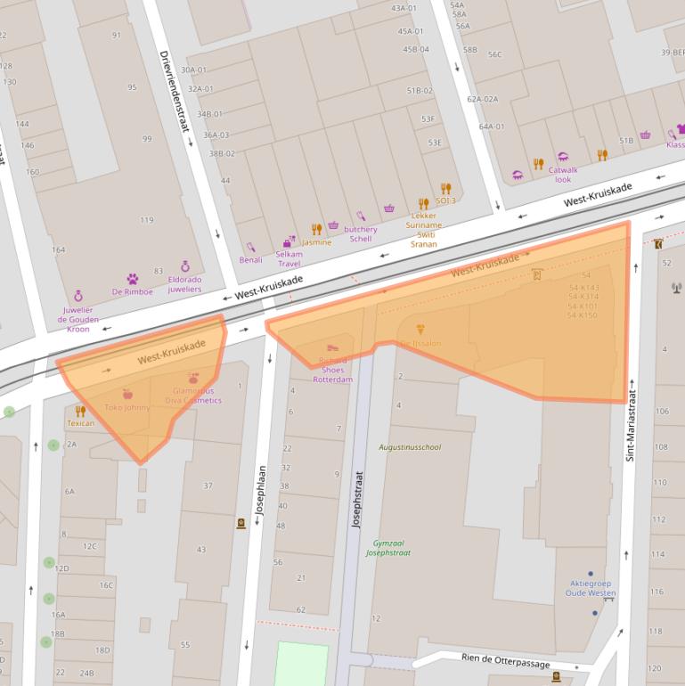 Kaart van postcodegebied 3014AW.