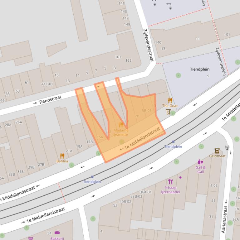 Kaart van postcodegebied 3014BA.