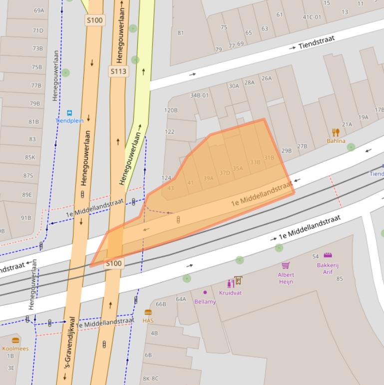 Kaart van postcodegebied 3014BC.