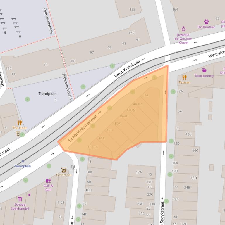 Kaart van postcodegebied 3014BD.