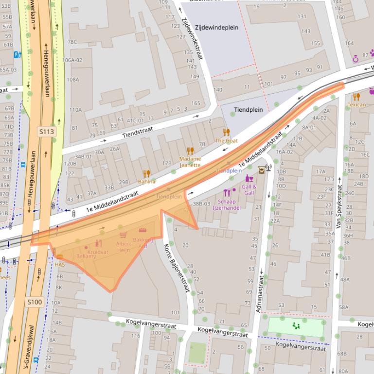 Kaart van postcodegebied 3014BG.