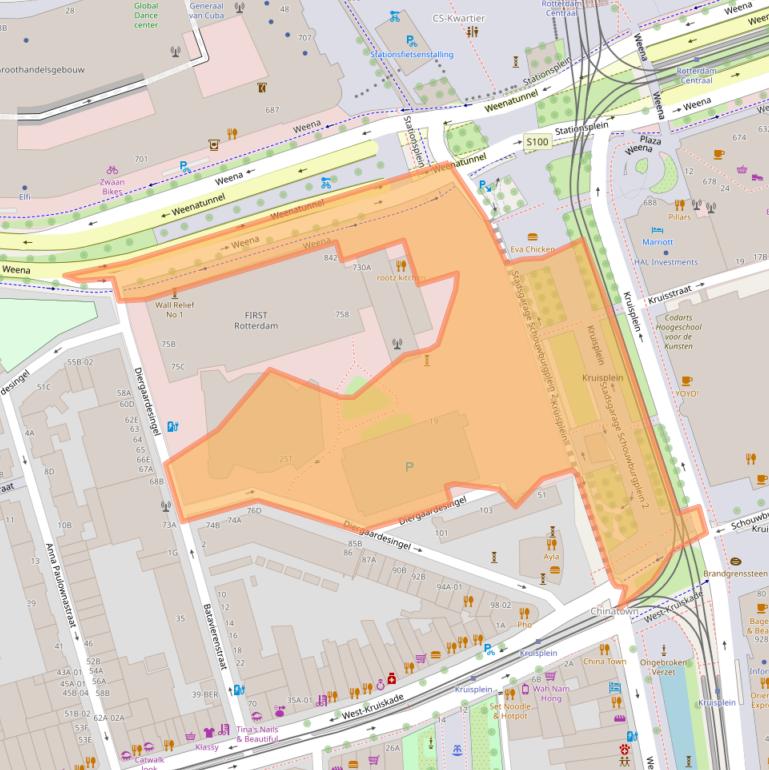 Kaart van postcodegebied 3014DB.