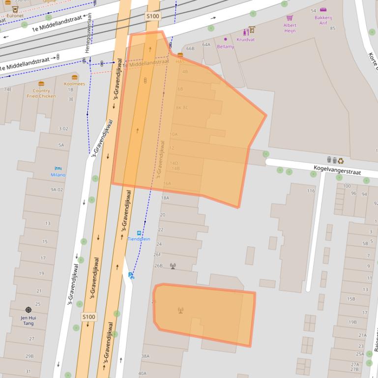 Kaart van postcodegebied 3014EA.