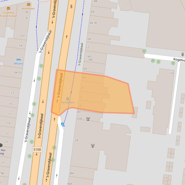 Kaart van postcodegebied 3014EB.