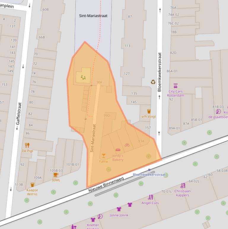 Kaart van postcodegebied 3014GG.