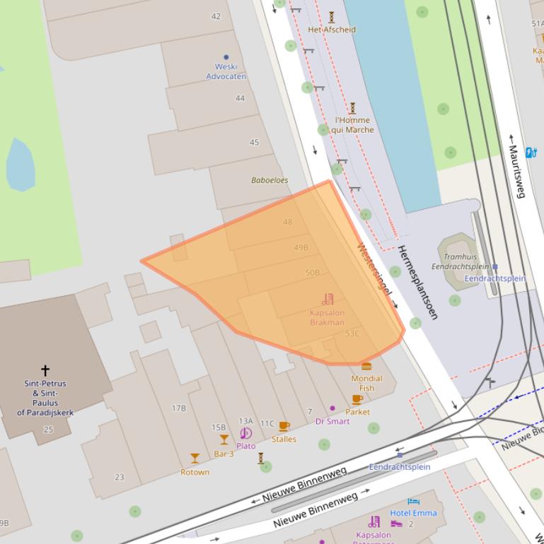 Kaart van postcodegebied 3014GV.