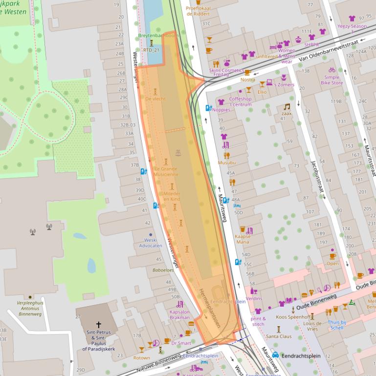 Kaart van postcodegebied 3014GW.