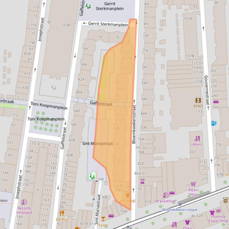 Kaart van postcodegebied 3014PA.