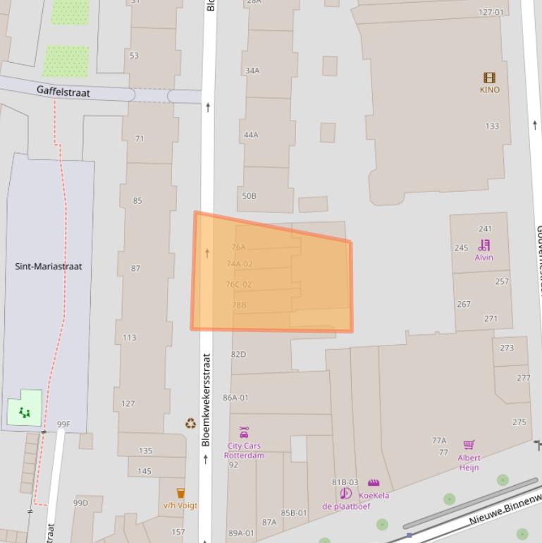 Kaart van postcodegebied 3014PE.