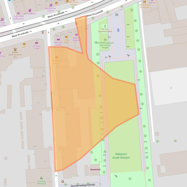 Kaart van postcodegebied 3014PN.