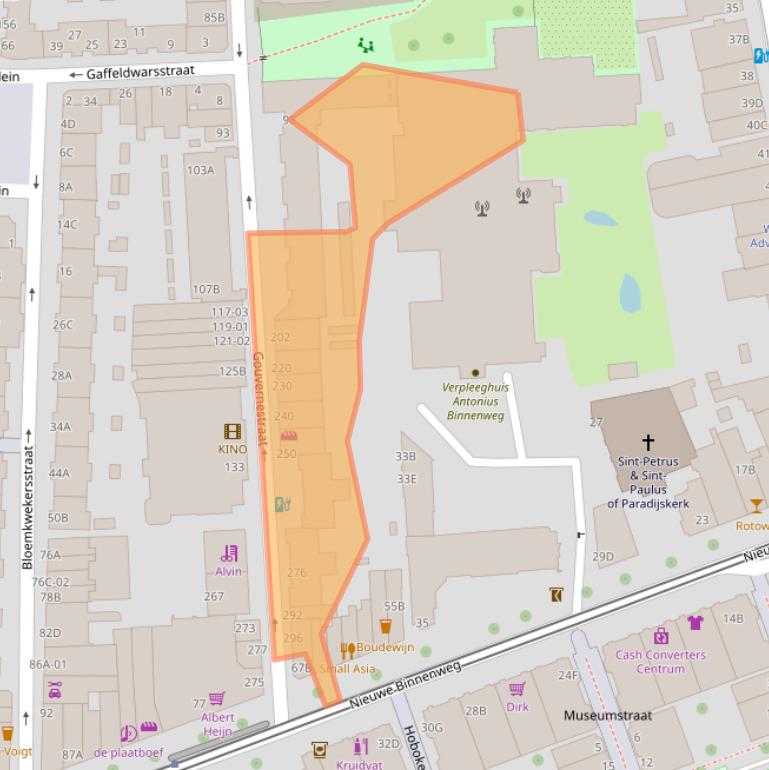 Kaart van postcodegebied 3014PX.