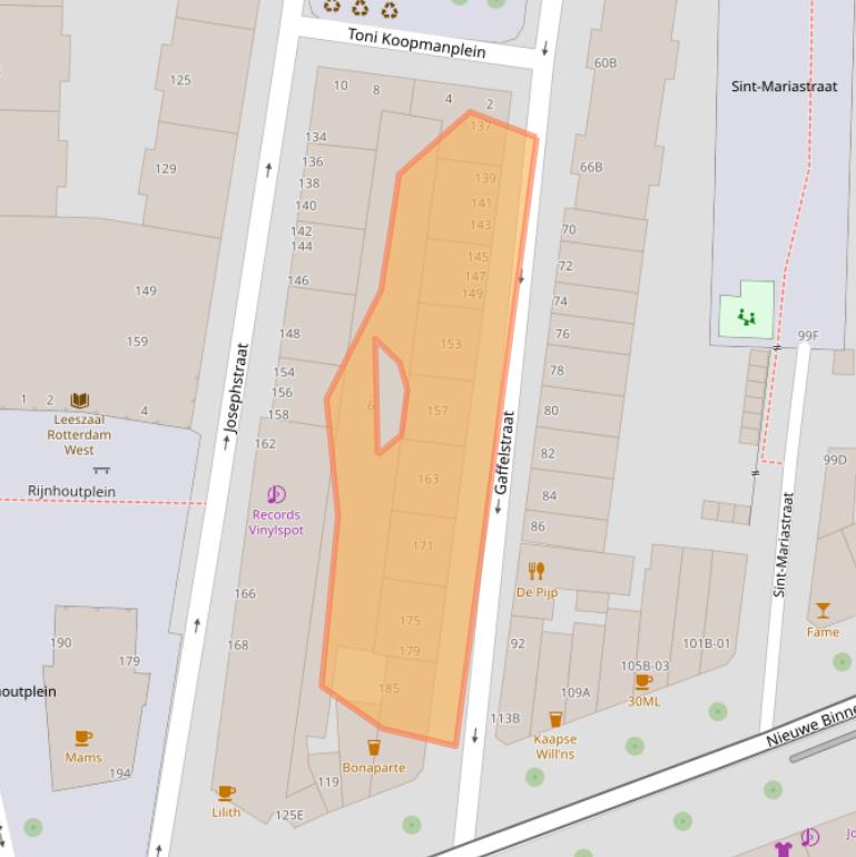 Kaart van postcodegebied 3014RG.