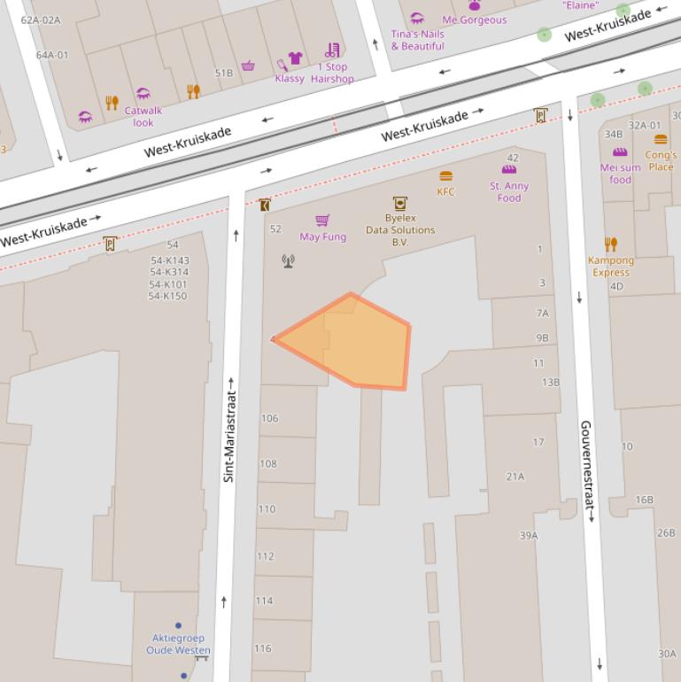 Kaart van postcodegebied 3014SJ.