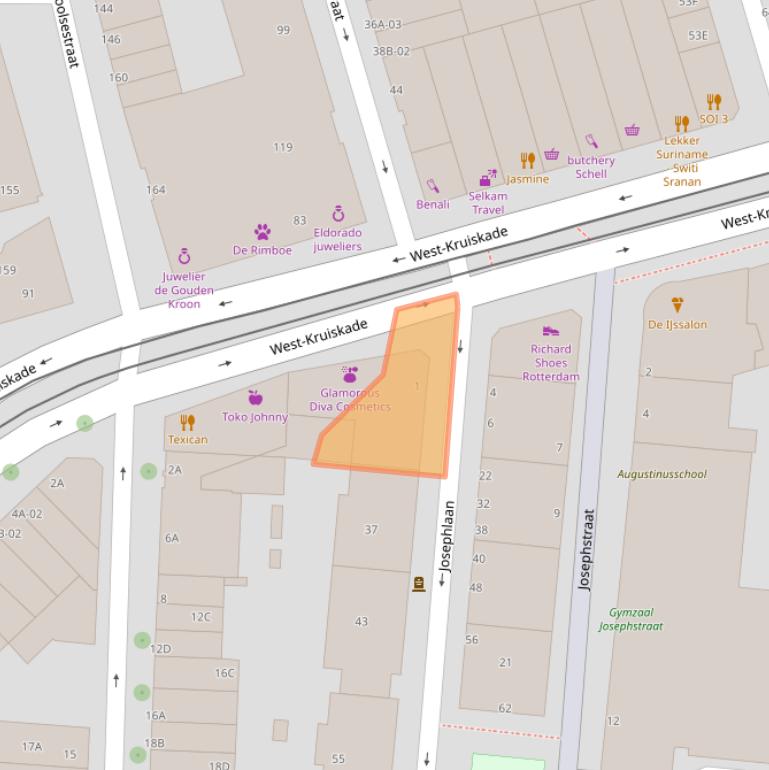 Kaart van postcodegebied 3014TA.