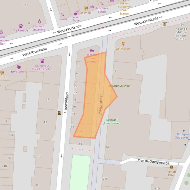 Kaart van postcodegebied 3014TE.