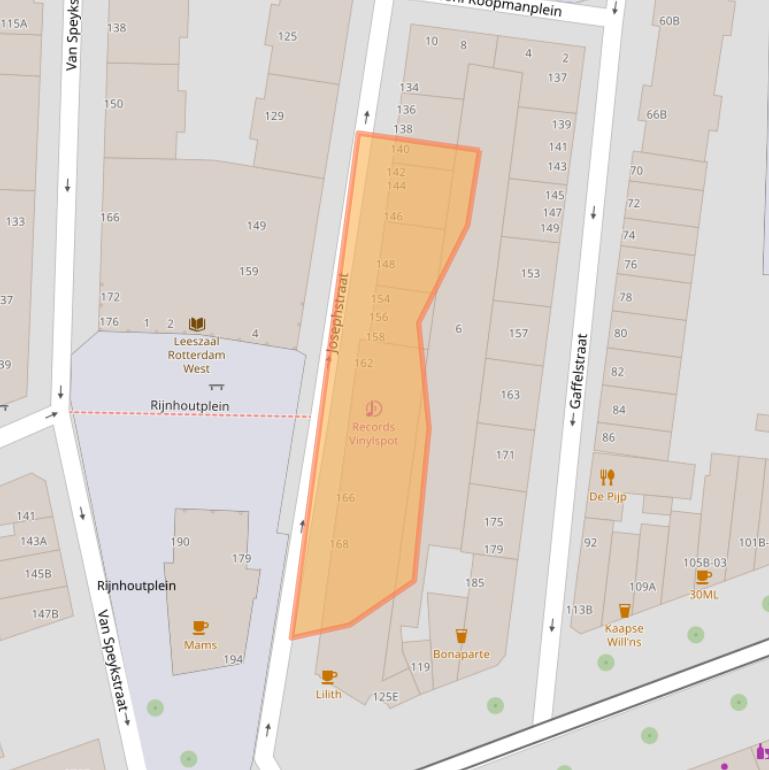 Kaart van postcodegebied 3014TX.