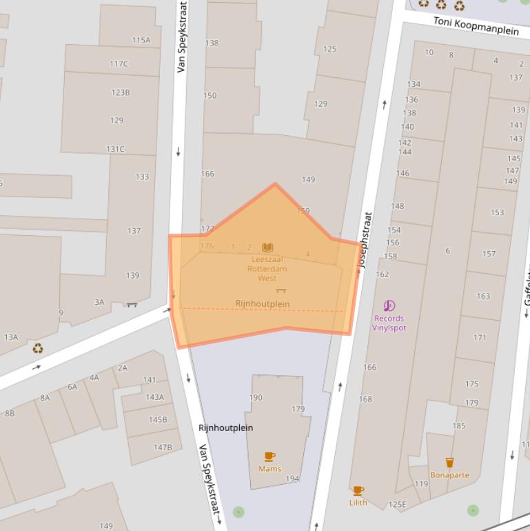 Kaart van postcodegebied 3014TZ.