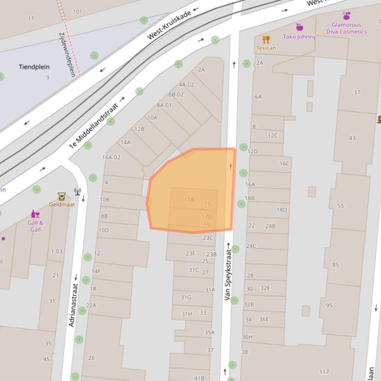 Kaart van postcodegebied 3014VA.