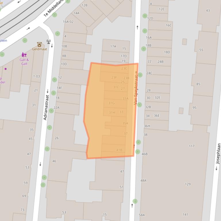 Kaart van postcodegebied 3014VB.