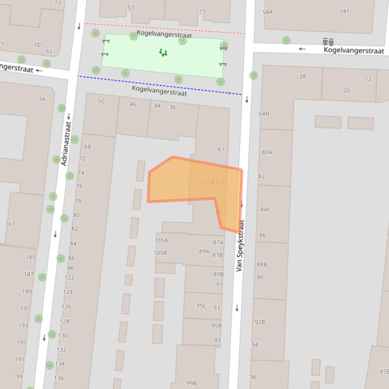 Kaart van postcodegebied 3014VD.