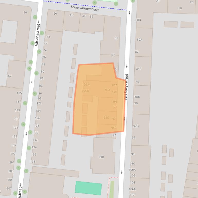 Kaart van postcodegebied 3014VE.