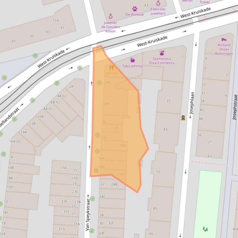 Kaart van postcodegebied 3014VK.