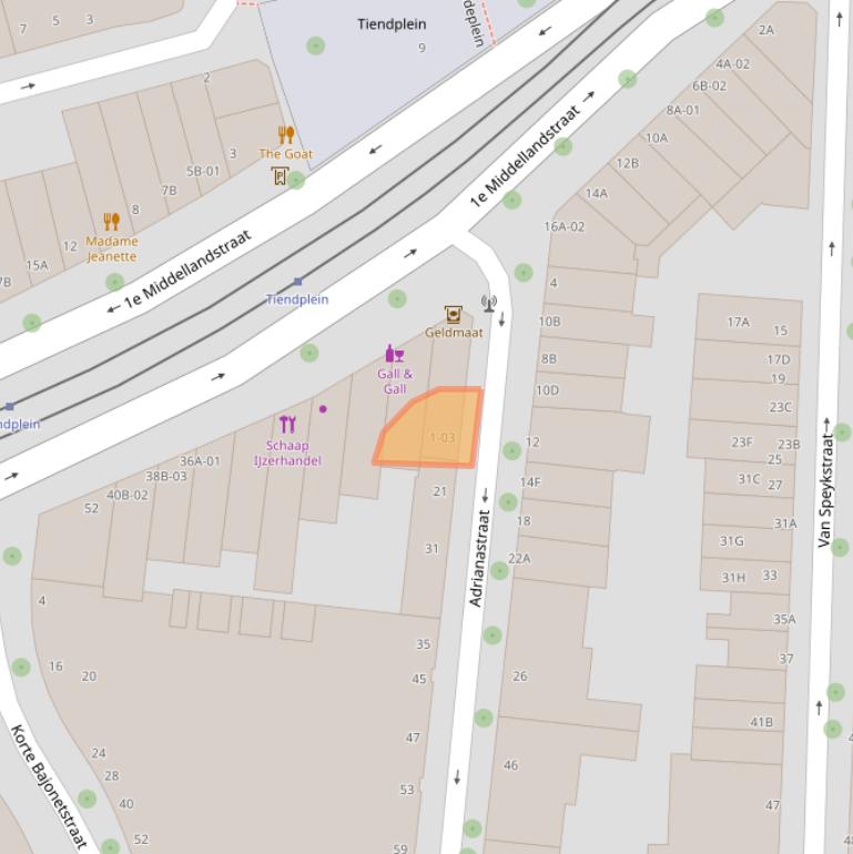 Kaart van postcodegebied 3014XA.