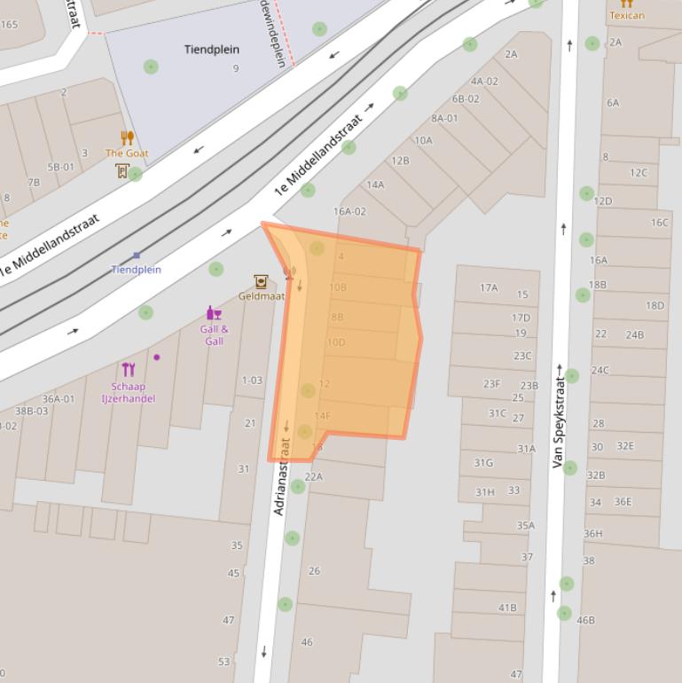 Kaart van postcodegebied 3014XL.