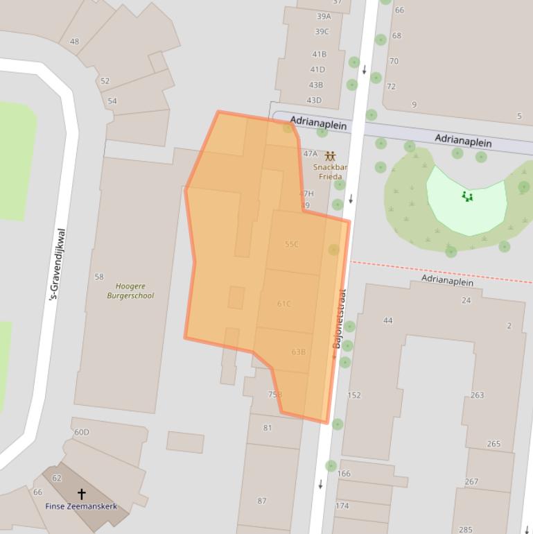 Kaart van postcodegebied 3014ZC.